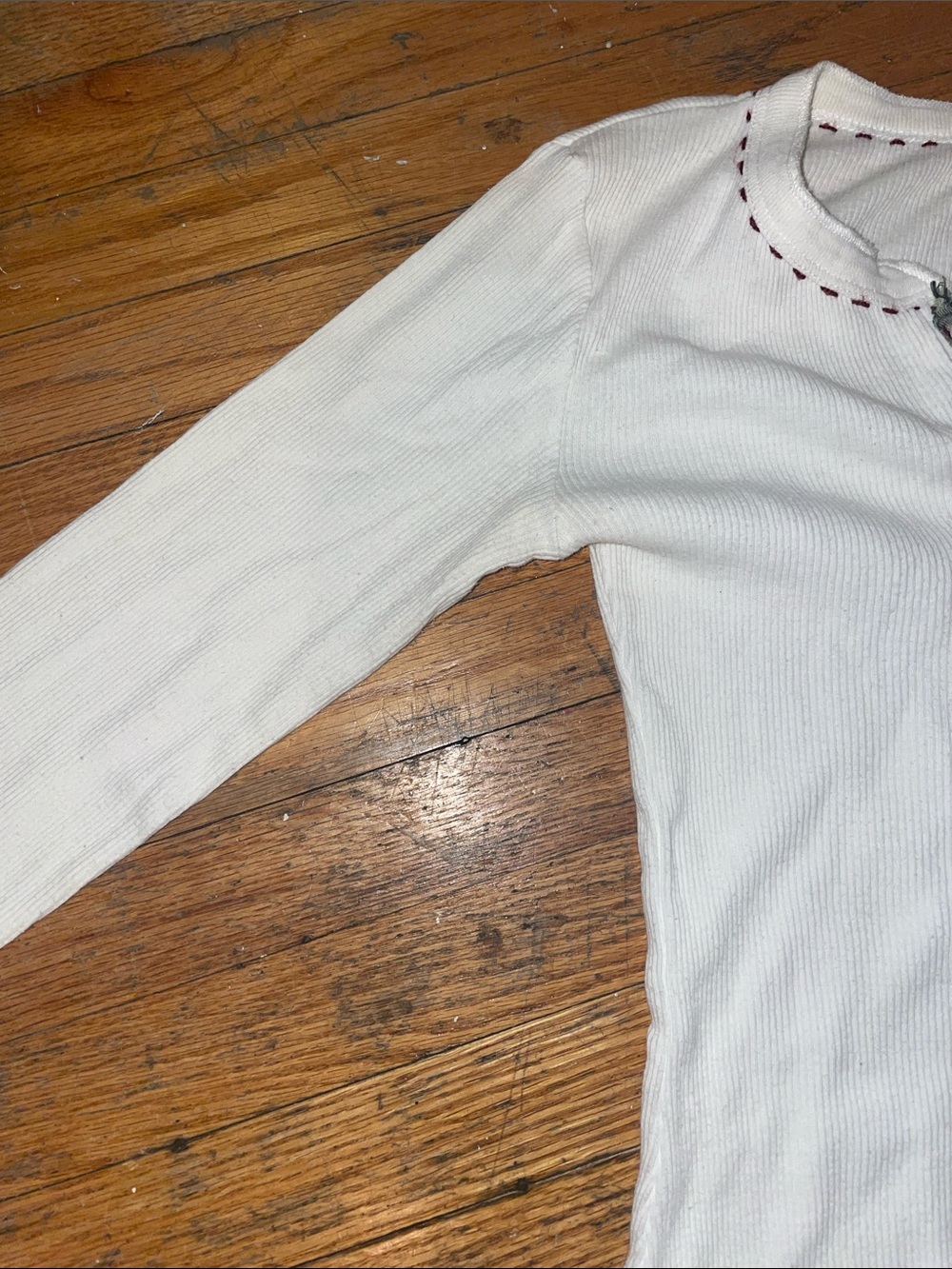 ♡ Cottage-core White Ribbed Top - Picture 8 of 8